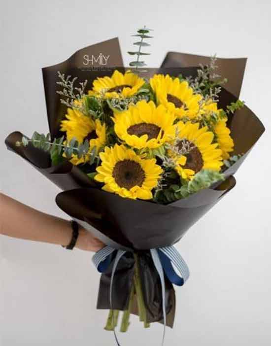 bó hoa hướng dương đẹp nhất Mẫu bó hoa hướng dương tại Cửa hàng Hoa tươi 360